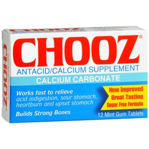 PACK OF 3 EACH CHOOZ ANTACID GUM MINT 12EA PT#6373617685 On Sale