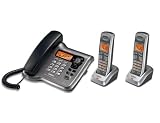 Uniden DECT2088-2 DECT 6.0 Corded/Cordless Phone with Digital Answering System, Dual Keypad and Extra 2 Handsets and Chargers