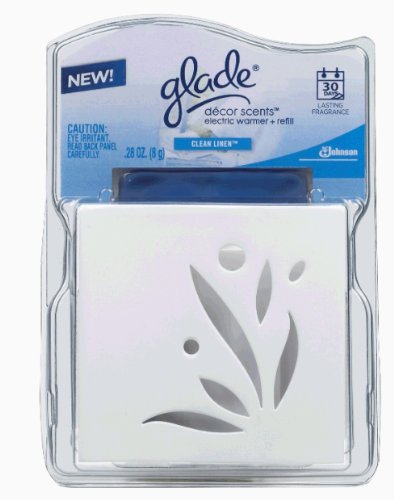 Glade Décor Scents Electric Warmer, Clean Linen, 0.28 Ounce (Pack of 2)