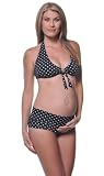 PregO Maternity Wear Women's Maternity Dot Roll Waist Bikini