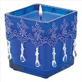 41%2BrOgDacuL. SL160  AZURE ELEGANCE WAX CANDLE BLUE BLUEBERRY GLASS JEWELED