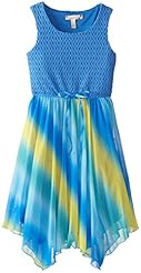 Girls Chevron Print Chiffon/Polyester Lace  Dress