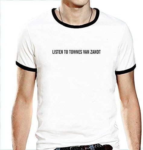 Artsbowl Men's Townes Van Mens Tee Shirt Large White