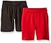 American Hawk Toddler 2 Piece Pack Fleece Shorts, Black/Red, 3T