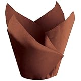 Hoffmaster 611117 Tulip Cup Cupcake Wrapper/Baking Cup, 2" Diameter x 3-1/2" Height, Small, Chocolate (Pack of 1000)