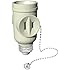 Stanley 30501 Pull Chain Socket Adapter, 2-outlet Light Bulb Socket Adapter, Beige