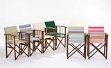 BOLD STRIPED SOLD WOOD DIRECTORS CHAIR - COLOUR CHOICE