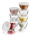 Libbey 6-1/2-Ounce Small Bowls with Plastic Lids, 8-Piece Set