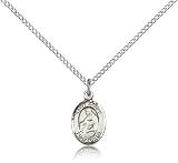 Genuine IceCarats Designer Jewelry Gift Sterling Silver St. Agnes Of Rome Pendant 1/2 X 1/4 Inch With 18 Inch Sterling Silver Lite Curb Chain. Made In Usa.