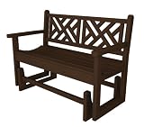 48" Recycled Chippendale Outdoor Patio Glider Bench - Chocolate Brown