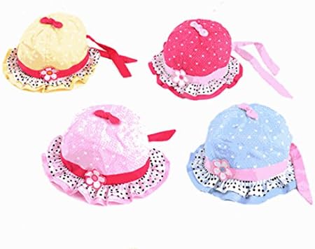 SOCOOL66 Kids Girls Newborn Infant Toddler Polka Dot Flower Bowknot Cap Sun Hat (Blue)