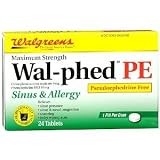 Deals  Walgreens Wal-Phed PE Sinus & Allergy Tablets, 24 ea