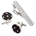 Bundle Monster Mens Fashion Necktie Cufflinks Tie Bar Pocket Square Combo Set