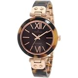 AK Anne Klein Women's 10/9652RGTO Tortoise Resin Bangle Rosegold-Tone Watch