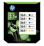 HP 364XL Set of 5 Ink Cartridges inc Black (550 Page Yield), Yellow, Cyan, Magenta and Photo Black for Photosmart B8550 C5324 C5380 C6324 C6380 D5460 C309n C309g C310a C309a C410b printers