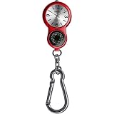 Dakota Watches E-Clip, Silver Sunray Dial, Red Alloy Case