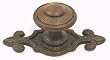 Top Knobs-Britannia Collection M27 Canterbury Knob w/backplate in Rust