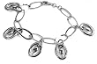 Silver Bracelet with Charm, Size: 7 inches