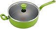 T-fal C96833 Excite Nonstick Thermo-Spot Dishwasher Safe Oven Safe PFOA Free Jumbo Cooker Cookware, 4.5-Quart, Green