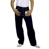 Enyce Mens Blue Jeans. 100% heavy weight machine washable cotton. Top quality embroidered design throughout these pants. Excellent attention to all important details: rivets, stitching and fabric design. The latest in unique Hip Hop and street wear - Size: 32