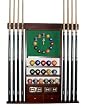 8 Pool Cue Stick Billiard Ball Wall Rack With Clock Mahogany Finish