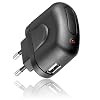 USB Power Steckdosen 220V Adapter Netzteil f�r Boxen / Speaker zB Wavemaster Mobi, X-mini II Capsule, Raikko XS Vacuum Lautsprecher, Stecker Netzstecker - 1.000mAh Output, schwarz