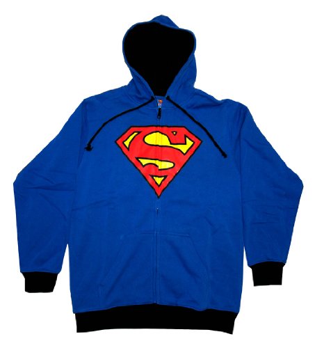  Superman Logo Men's Zip Hooded Sweatshirt