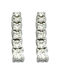 14K White Gold 0.78cttw Round Diamond Earring