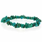 Genuine Green Turquoise Chip Stretch Bracelet