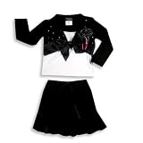 Rubbies - Girls Long Sleeve Skirt Set, Black, White