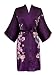 Silk Kimono- Handpainted (Short) - Cherry Blossom Design (Plum)