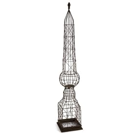 5' Tall Old World Wire Form Obelisk Decorative Candle Holder by CC Home Furnishings