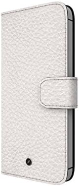Genuine Leather Flip Case made for Apple iPhone 5 / 5 SE by GILBANO. Ultra-Slim Leather wallet with magnetic closure, 3 credit-card and 1 Nano-SIM card slot - HOXTON (white)