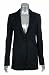 IISLI Women's Eames Long Stretch Boyfriend Blazer Jacket Black 4
