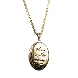 Disney Couture Jewelry - "Believing Is Only The Beginning" Locket Necklace (Gold Plated)