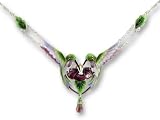 Clearly Charming Amethyst Hummingbird Sterling Silver and Enamel Necklace