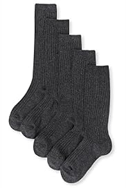 5 Pairs of Cotton Rich Long Ribbed School Socks