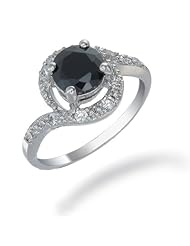 2 CT. Black Diamond Ring in Sterling Silver (Available in Sizes 5 - 9)