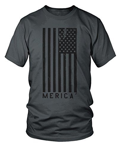 Big Black American Flag Distressed Merica' T-Shirt