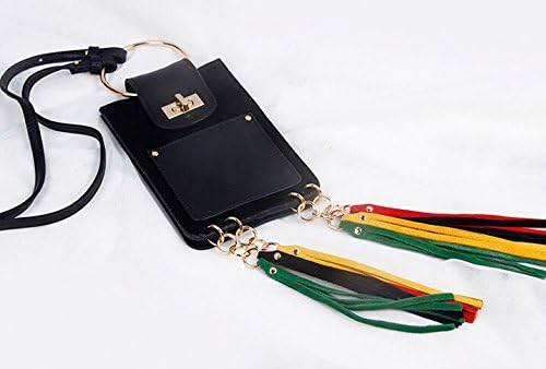 Talentote 2016 Summer Nubuck Leather Mini Tassel Bag Shoulder Bag Ring Bag For Mobile Phone ttc-mbb-6050315 (black)
