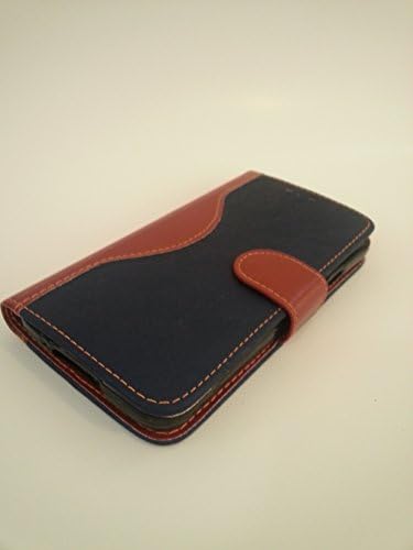 Samsung Galaxy S5 Wallet Cover Case and Free Usb Data Cable (Navy Blue)