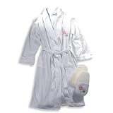 Jolie - Ladies Plus Size Fleece Robe And Slipper Set, White