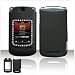 Motorola RAZR2 V8 V9m (NOT Compatible with AT&T V9) Black Rubberize Diamond Snap-On Crystal Case Cover