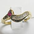 14K Yellow Gold Ruby and Diamond Ring