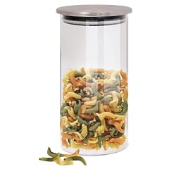 VORRATSDOSE AUS BOROSILIKAT-GLAS MIT EDESTAHL + SILIKON LUFTDICHT MEDIUM