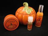Bath & Body Works White Barn Perfect Autumn Pumpkin Gift Set including a Large Pumpkin-shaped Candle, Travel Candle in a Tin, Home Fragrance Spray, and Home Fragrance Oil