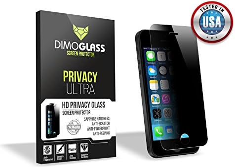 iPhone 5s Privacy Screen Protector Tempered Glass-Sapphire HardnessLifetime Replacement Program [No Questions Asked], Bubble Free Best Iphone Tempered Glass Screen Protector - The Only Reusable Screen Protector - You Break It, You Lose It, We Replace It - It Fits Iphone 5 Iphone 5s Iphone 5c