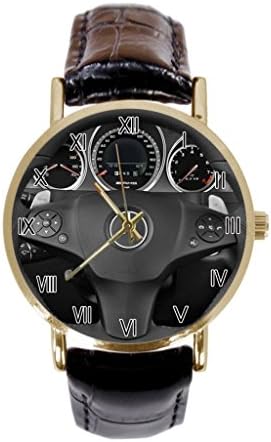 mercedes benz c class c63 amg sport sedan 2009 interior steeringwheel Custom Unisex Stainless Steel Leather Strap Watch Angie Res