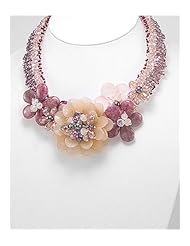 Flower Natural Stone Necklace In Zinc