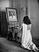 Yogi Sri Aurobindo's Photograph Being Worshipped by Woman in Sari Photographic Poster Print by Eliot Elisofon, 12x16